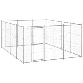 Outdoor Dog Kennel Galvanized Steel 156.3 ft²