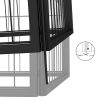 22-Panel Dog Playpen Black 19.7"x39.4" Powder-coated Steel