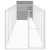 Dog House with Run Light Gray 65"x339.8"x71.3" Galvanized Steel