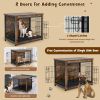 Wooden Dog Crate Furniture with Tray and Double Door