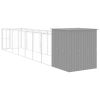 Dog House with Run Light Gray 65"x339.8"x71.3" Galvanized Steel