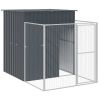 Dog House with Run Anthracite 65"x98.8"x71.3" Galvanized Steel