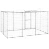 Outdoor Dog Kennel Galvanized Steel with Roof 78.1 ft²