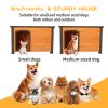 Dog House Outdoor & Indoor Wooden Dog Kennel for Winter with Raised Feet Weatherproof for Large Dogs(Gold red and black)44.5"*26.4"*27.8"(M)