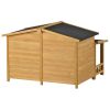 47.2 ' Large Wooden Dog House Outdoor;  Outdoor & Indoor Dog Crate;  Cabin Style;  With Porch;  2 Doors